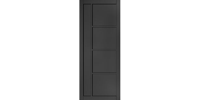 Deanta Brixton Modern 5 Panel Pre-Finished Black Internal Door