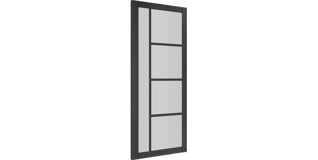 Deanta Brixton Black Pre-Finished Clear Glazed Internal Door