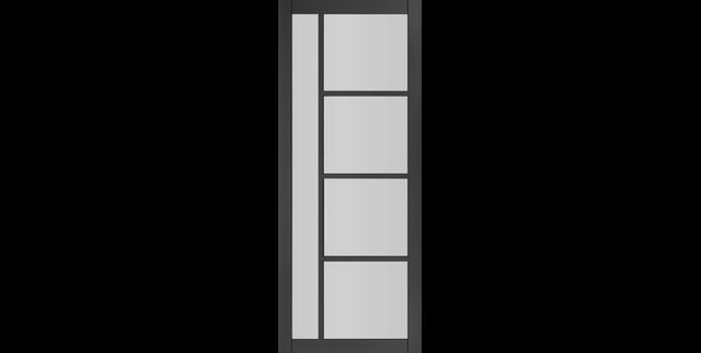 Deanta Brixton Modern Pre-Finished Black 5 Light Glazed Internal Door