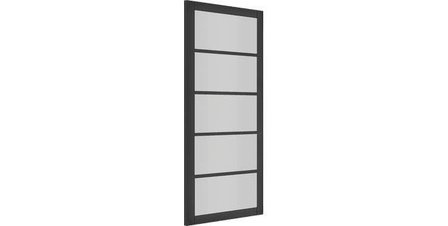 Deanta Shoreditch Industrial Pre-Finished Black 5 Light Glazed Internal Door