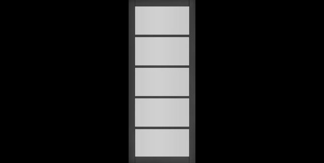 Deanta Shoreditch Industrial Pre-Finished Black 5 Light Glazed Internal Door