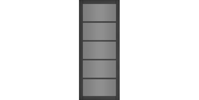 Deanta Shoreditch Pre-Finished Black Tinted 5 Light Glazed Internal Door