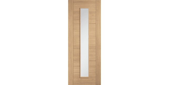 LPD Carini Unfinished Oak Long Light Clear Glazed Internal Door