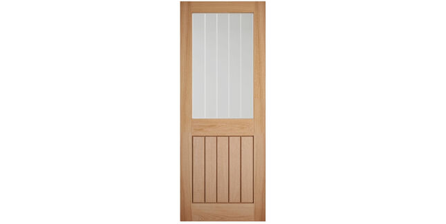 Unfinished Oak Cottage-Style Glazed Internal Door