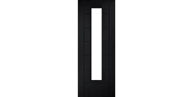 LPD Linear 7 Panel Pre-Finished Black Laminate Glazed Internal Door