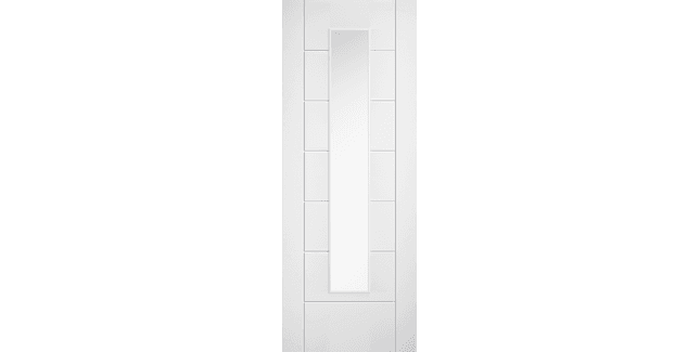 LPD Linear 7P Pre-finished White Laminate Glazed Door