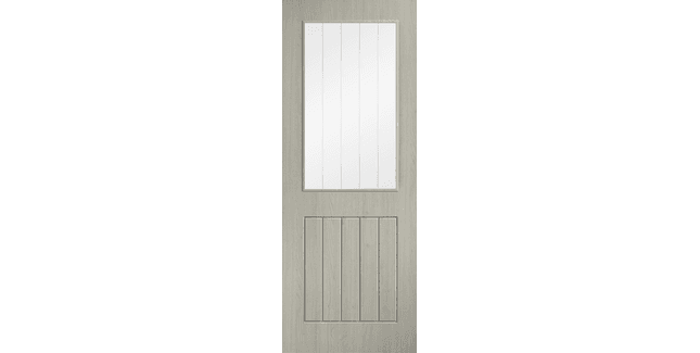 LPD Cottage Pre-finished Light Grey Laminate Glazed Door