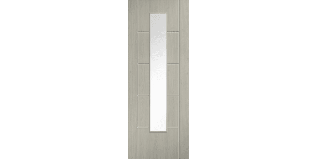LPD Ladder Pre-finished Light Grey Laminate Glazed Door