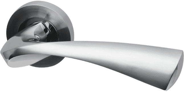Mendes Truro Lever On Round Rose - Polished Chrome / Satin Chrome - Door Handle Pack