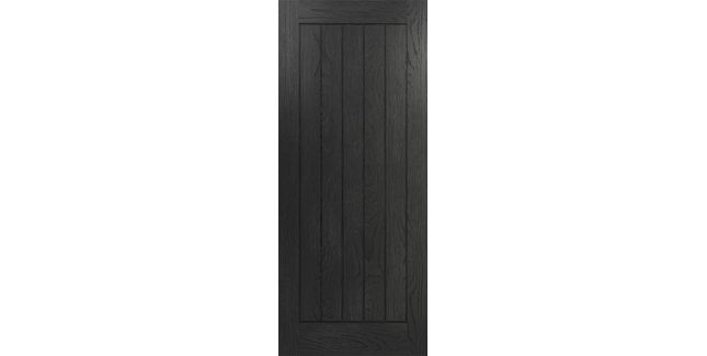 Deanta Ely 5 Panel Pre-Finished Brushed Black Oak FD30 Fire Door