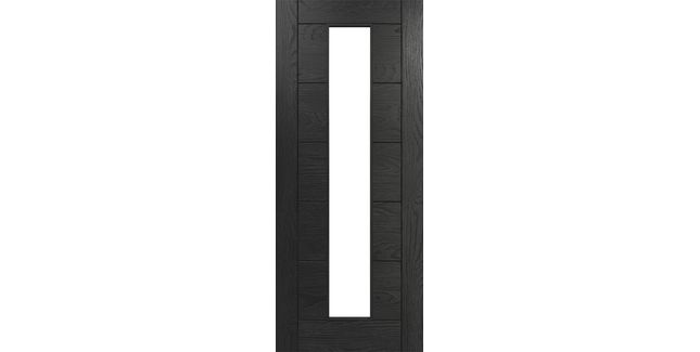 Deanta Seville Brushed Black Oak Glazed Internal Door