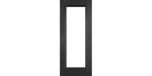 Deanta Blenheim Black Prefinished Bevelled Glazed Internal Door