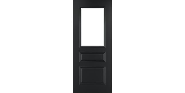 Deanta Windsor Black Prefinished Bevelled Glazed Internal Door