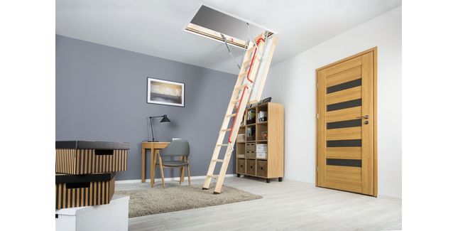 FAKRO Folding Wooden Loft Ladder with Unfolding Support Mechanism (LWL Extra)