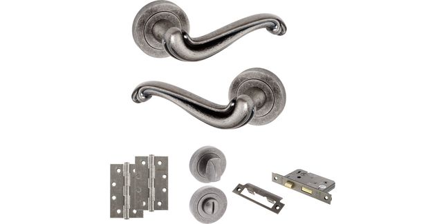 Old English Colchester Door Handle Pack - Bathroom Set