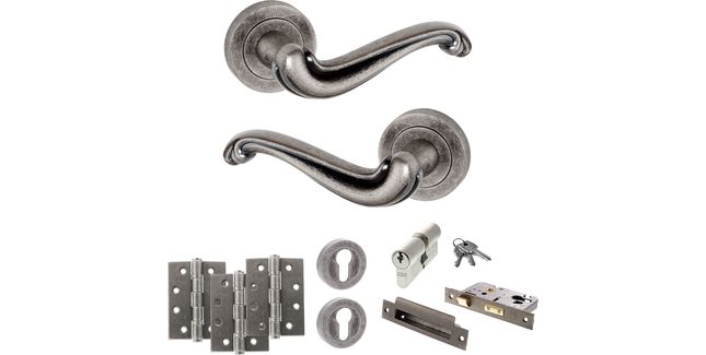 Old English Colchester Door Handle Pack - Euro Lock Set