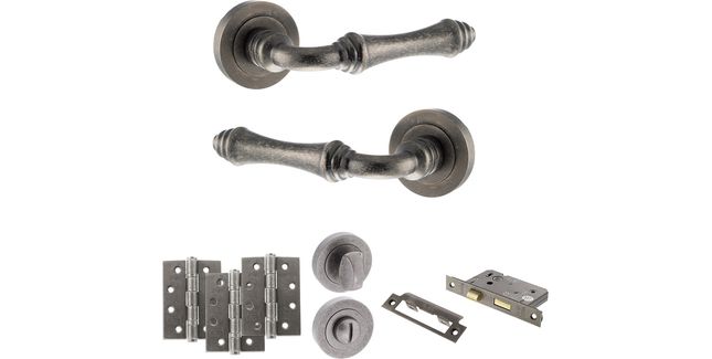 Old English Durham Door Handle Pack - Bathroom Set