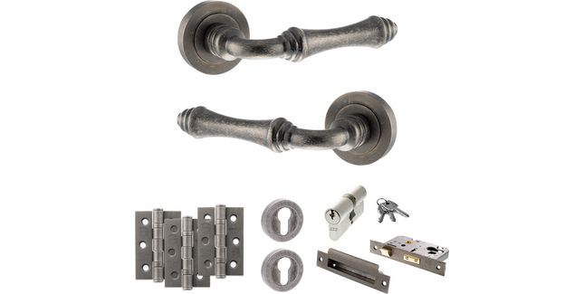 Old English Durham Door Handle Pack - Euro Lock Set