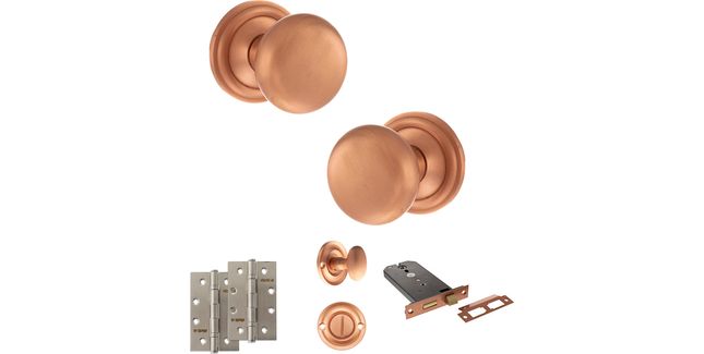 Old English Harrogate Door Knob Pack - Lock Set