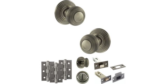 Old English Ripon Door Knob Pack - Bathroom Set