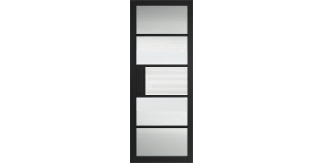 JB Kind Metro Black Painted Reeded Glazed Glass Internal Door