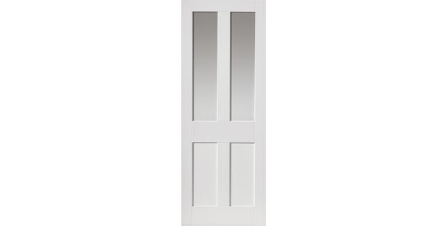 JB Kind Rushmore White Primed Clear Glazed Internal Door