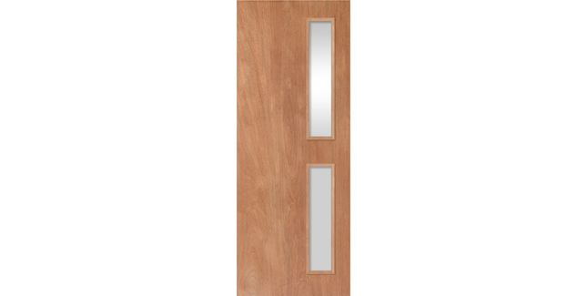 JB Kind Natural Unfinished Grade Internal FD30 Fire Door (with 2 Glazed Openings)
