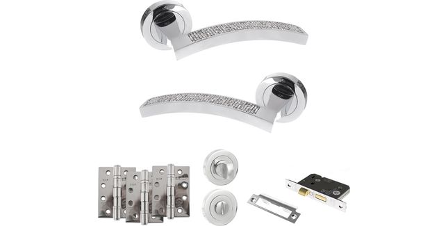 Senza Pari Crystal Door Handle Pack (Bathroom Set)