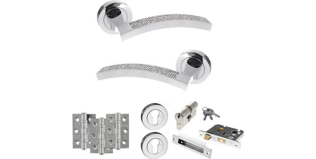 Senza Pari Crystal Door Handle Pack (Euro Lock Set)