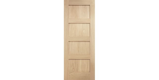 Door Giant Oak Shaker Style 4 Panel Unfinished Oak Door