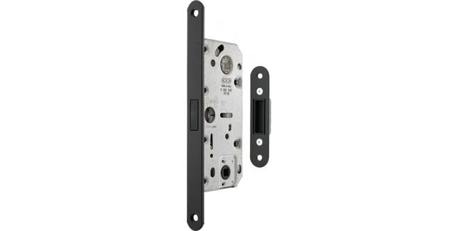 AGB Polaris 2XT Magnetic Bathroom Lock with Adjustable Strikeplate 35mm Backset - Matt Black