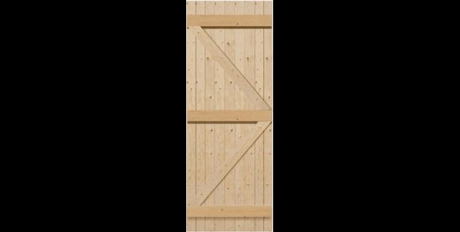 Mendes Unfinished Redwood Ledged &amp; Braced Shed Door