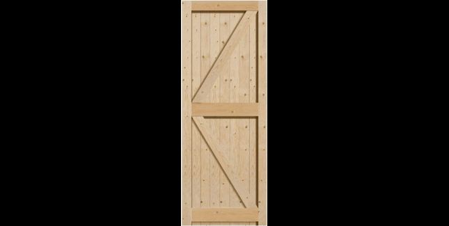 Mendes Unfinished Redwood Framed, Ledged &amp; Braced Shed Door