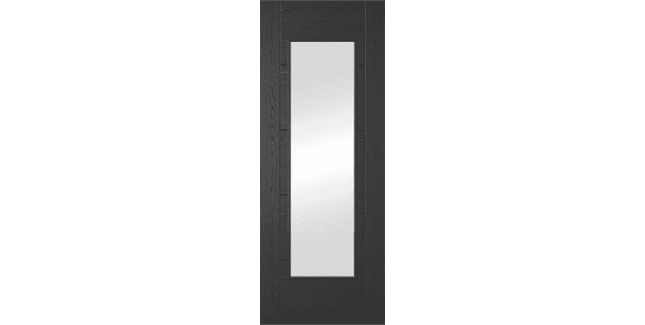Mendes Black Prefinished Oak ISEO 1 Light Clear Glazed Internal Door