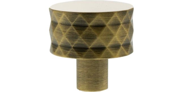 Millhouse Brass Chrysler Diamond Round Cabinet Knob Handle
