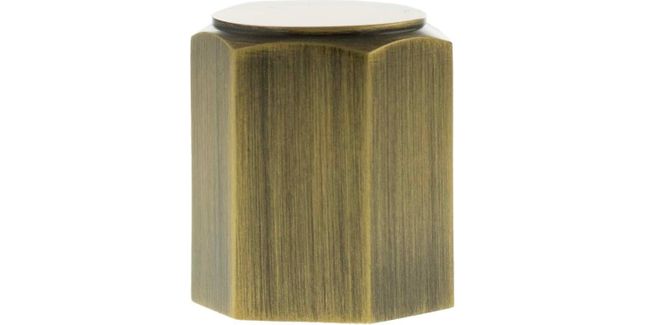 Millhouse Brass Pennington Hexagonal Cylinder Cabinet Knob Handle