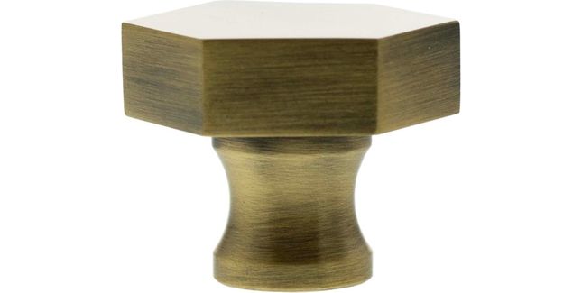 Millhouse Brass Pennington Hexagonal Cabinet Knob Handle