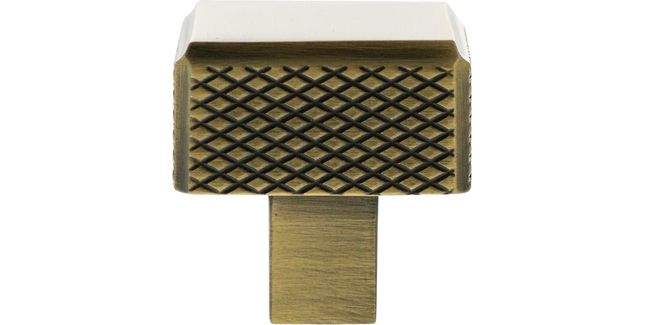 Millhouse Brass Eiffel Knurled Square Cabinet Knob Handle