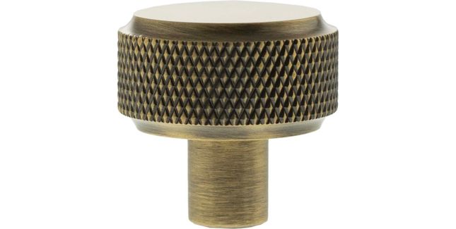 Millhouse Brass Eiffel Knurled Round Cabinet Knob Handle