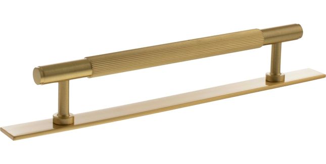 Millhouse Brass Battersea Linear T-Bar Cabinet Pull Handle on Backplate