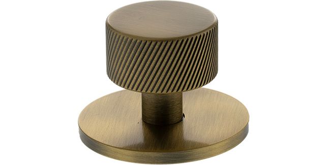Millhouse Brass Paddington Spiral Round Cabinet Knob Handle on Backplate