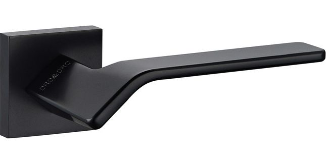 Oro &amp; Oro Frana Lever Door Handle on Square Rose (Matt Black)
