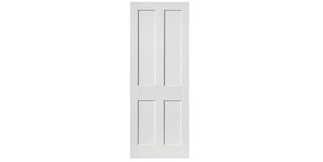 JB Kind 4 Panel Rushmore White Primed Shaker Internal Door