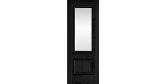 JB Kind Burghley Black Glazed Laminate Internal Door