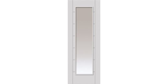 JB Kind Palomino White Primed Clear Glazed Internal Door