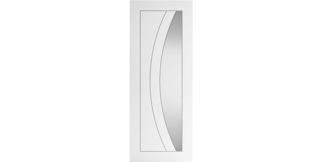 JB Sicily White Primed Clear Glazed Internal Door