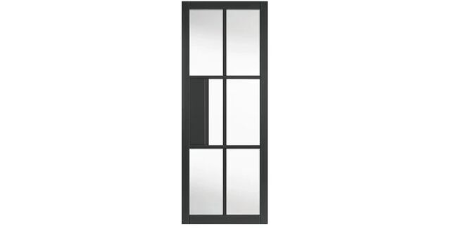 JB Kind Civic Urban Industrial Black Clear Glazed Internal Door
