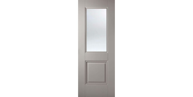 LPD Arnhem 1 Light Panel Primed Grey Glazed Internal Door