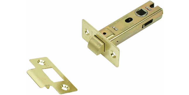 76mm Steel Square End Tubular Latch (Brass Plate)