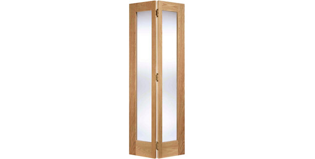 LPD Oak Pattern 10 Glazed 2L Bi-Fold Door